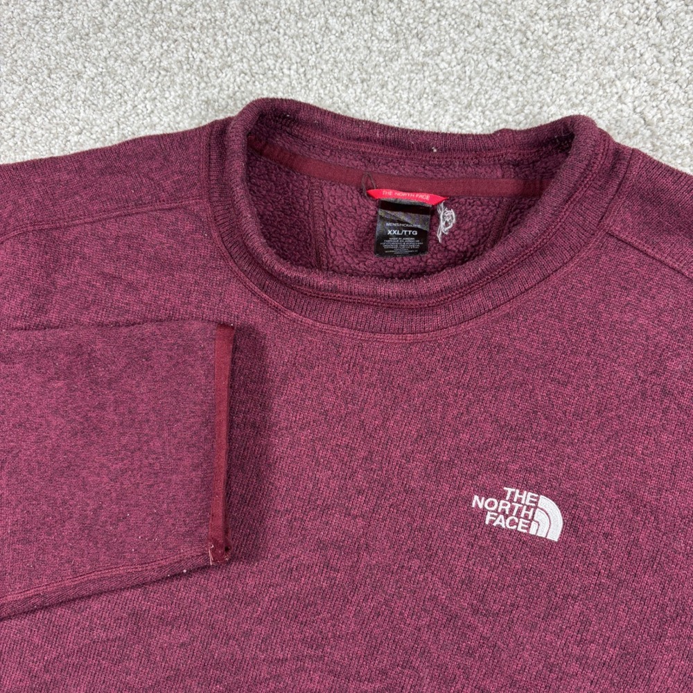 The North Face Gordon Lyons Pullover Mens XXL Burgundy Heather Fleece Sweater